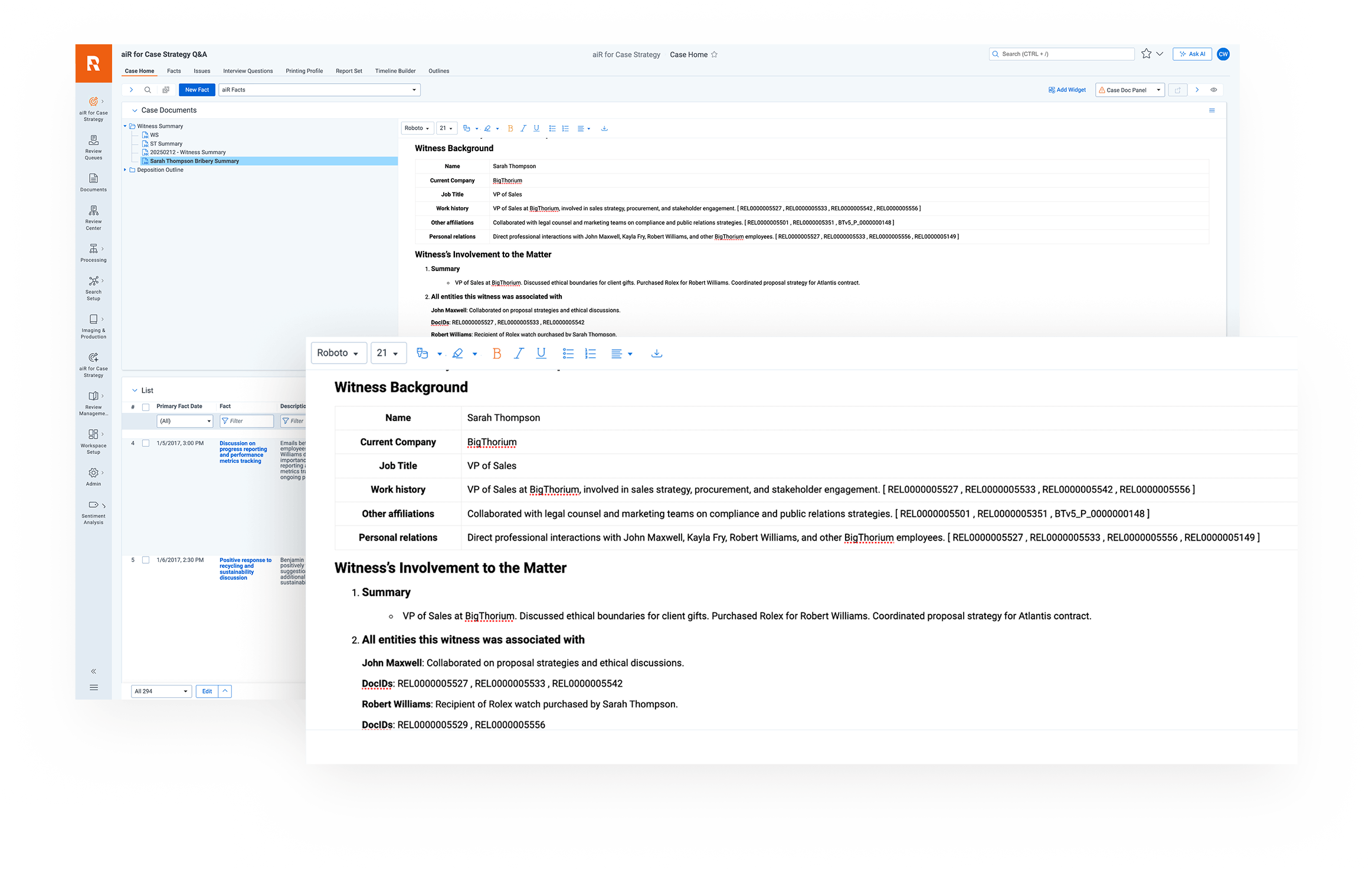 aiR for Case Strategy screenshot